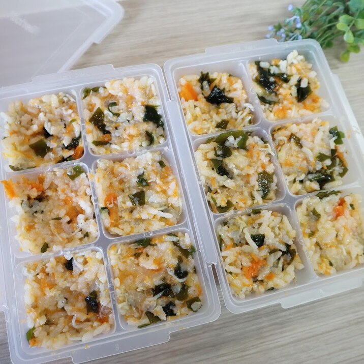 【離乳食後期~】簡単!わかめとしらすのご飯